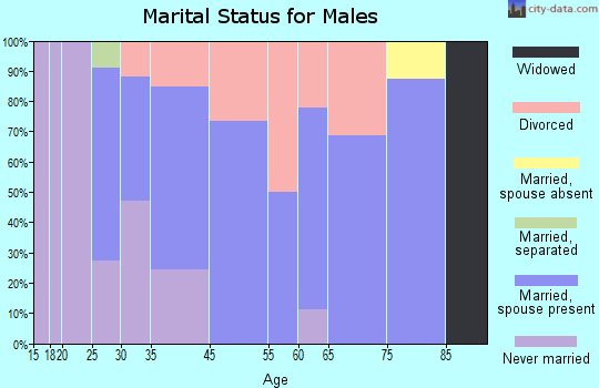 Estral Beach marital status for males