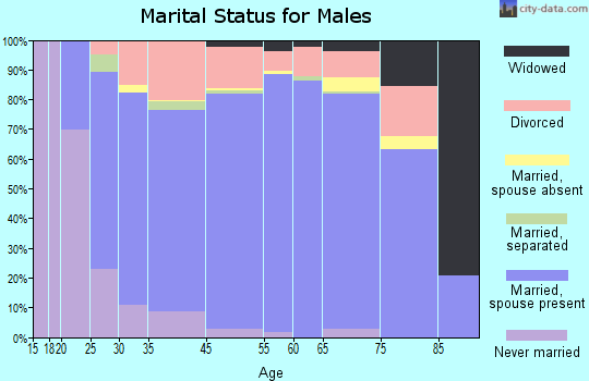Sierra Vista Southeast marital status for males