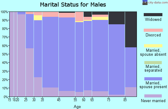 Grosse Pointe Woods marital status for males