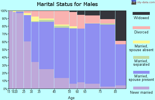 Oak Park marital status for males