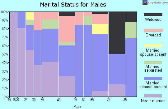 South Range marital status for males