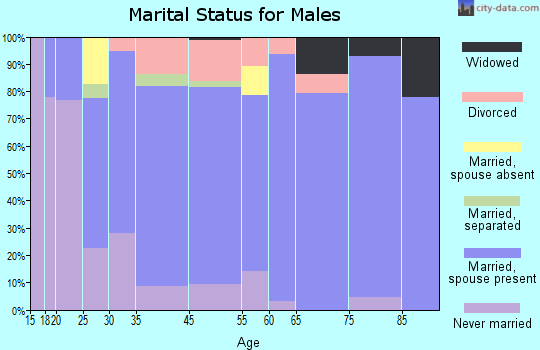 Stevensville marital status for males