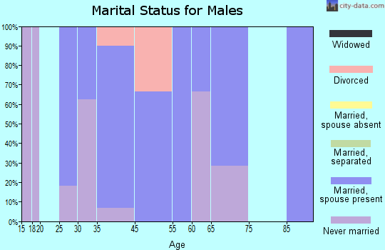 Walkerville marital status for males