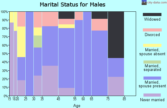 Arkansas City marital status for males