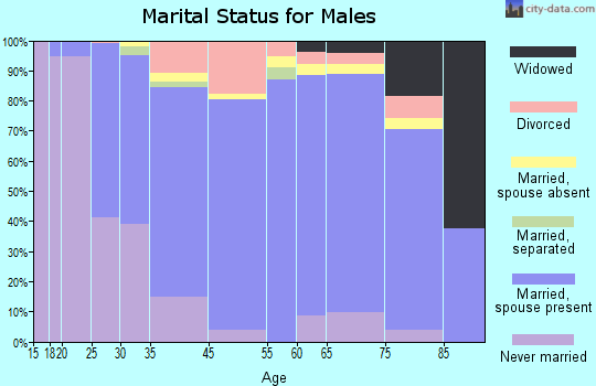 Lake City marital status for males