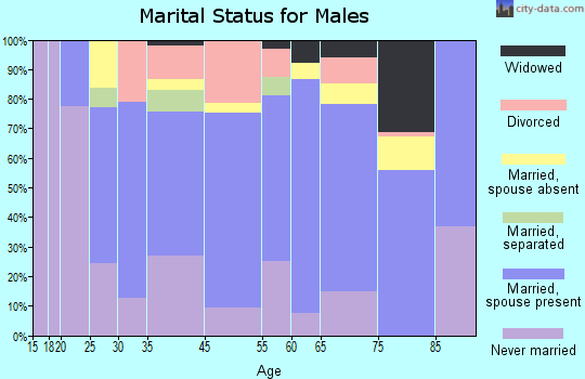 Madelia marital status for males
