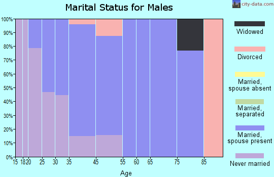 Vermillion marital status for males