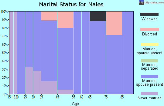 Cammack Village marital status for males