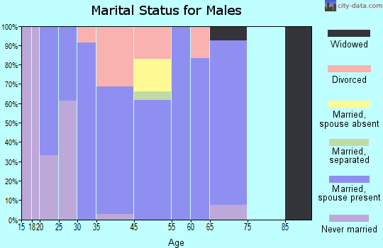 Central City marital status for males