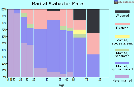 Shoreline Park marital status for males