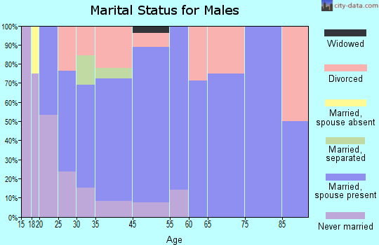 Bell City marital status for males