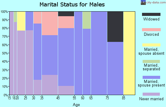 Cedar Hill marital status for males