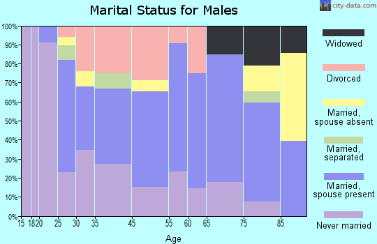Eureka Springs marital status for males