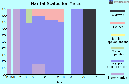 Redings Mill marital status for males