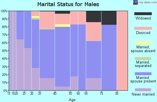 Valley Park marital status for males