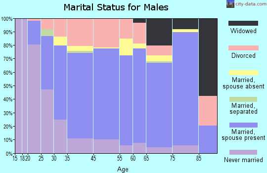 Miles City marital status for males