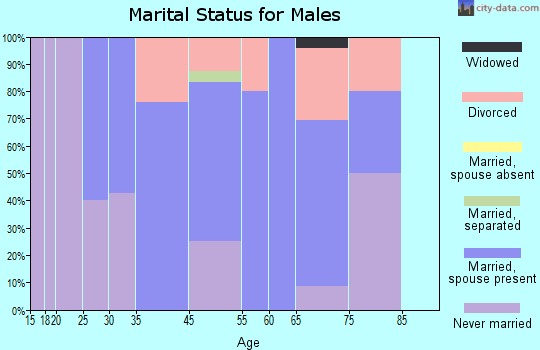 Twin Bridges marital status for males