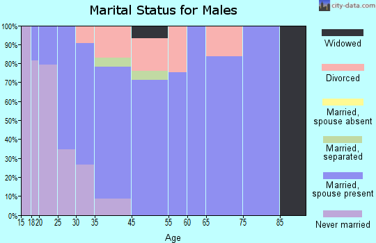West Glendive marital status for males