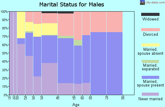 West Yellowstone marital status for males