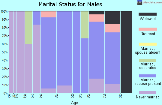 Cedar Rapids marital status for males
