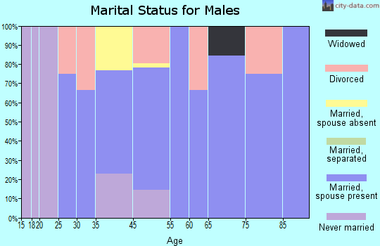Platte Center marital status for males