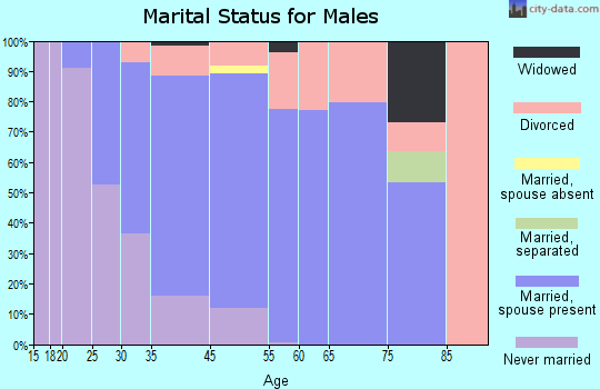 Atlantic Highlands marital status for males
