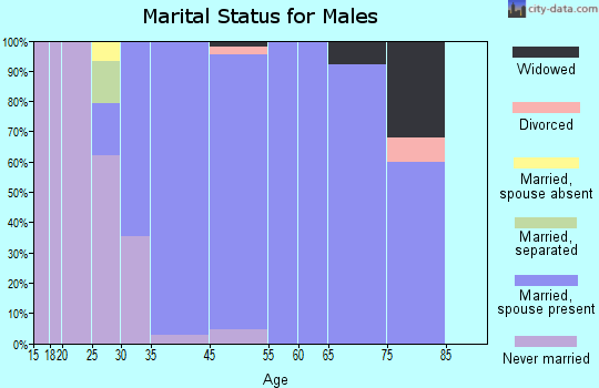 Mountain Lakes marital status for males