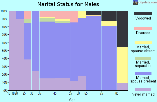 Riverton marital status for males