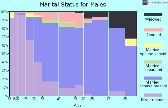Saddle Brook marital status for males