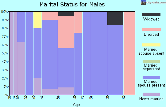 Radium Springs marital status for males