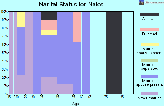 Twin Lakes marital status for males