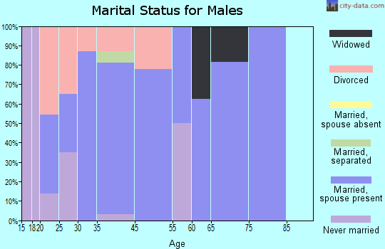 Adams Center marital status for males