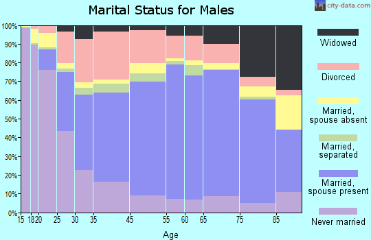 Pine Bluff marital status for males