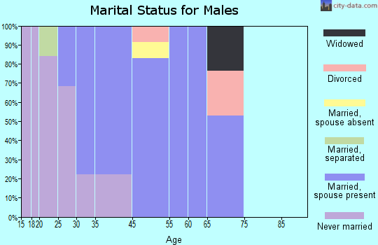 East Garden City marital status for males