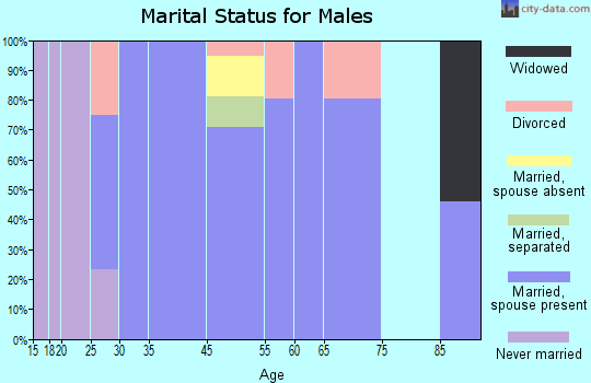 Hillside Lake marital status for males