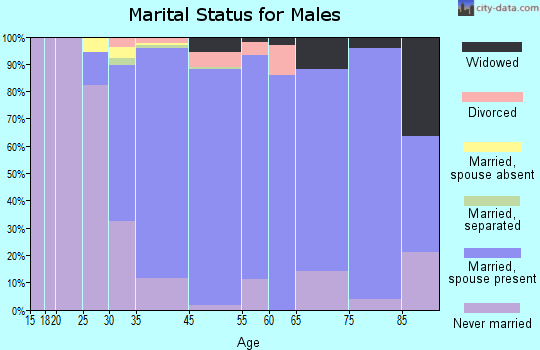 Malverne marital status for males