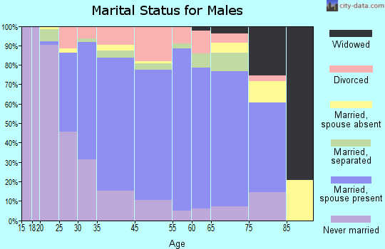 Middle Island marital status for males