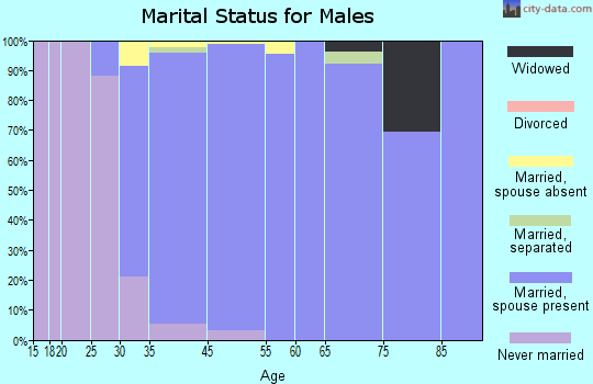 Searingtown marital status for males