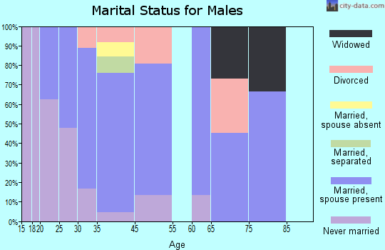 Yorkshire marital status for males