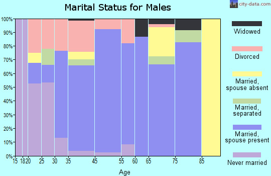 Cajah's Mountain marital status for males