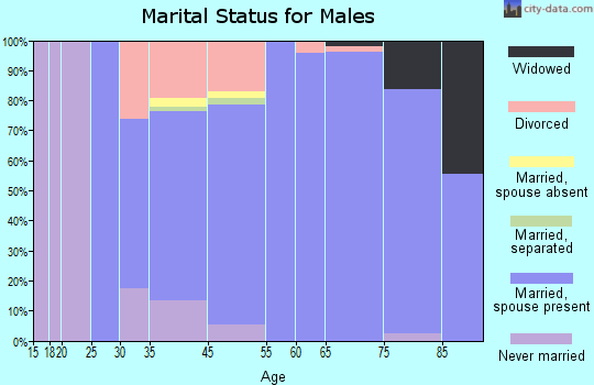 Cape Carteret marital status for males