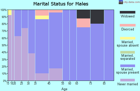 East Bend marital status for males