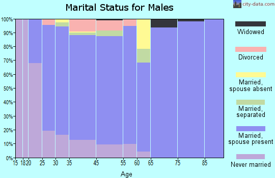 Indian Trail marital status for males