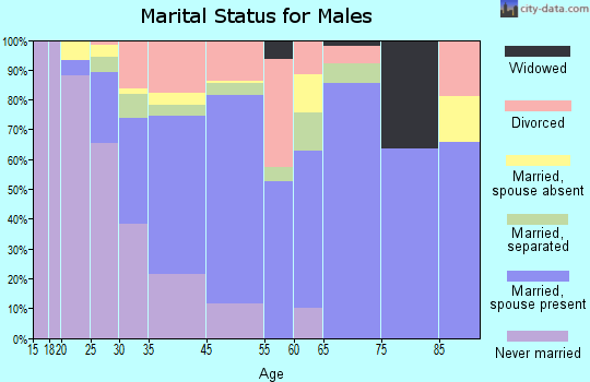 Kill Devil Hills marital status for males