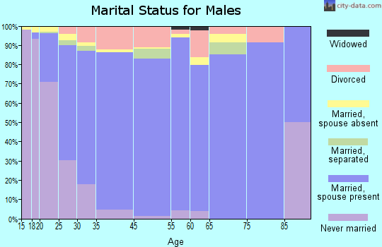 Knightdale marital status for males