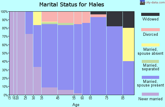 Southern Shores marital status for males