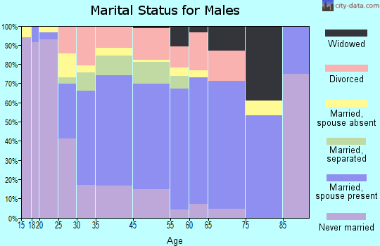Tabor City marital status for males