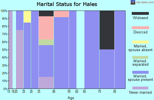 Tower City marital status for males