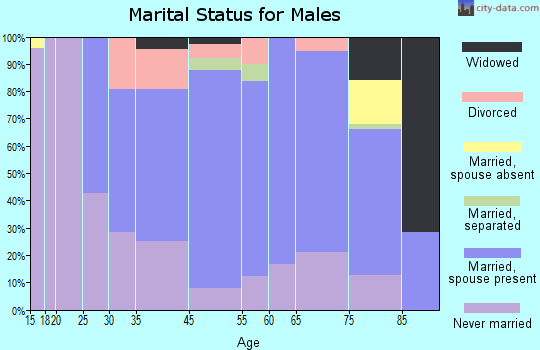 Watford City marital status for males