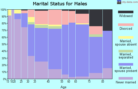 Bedford Heights marital status for males